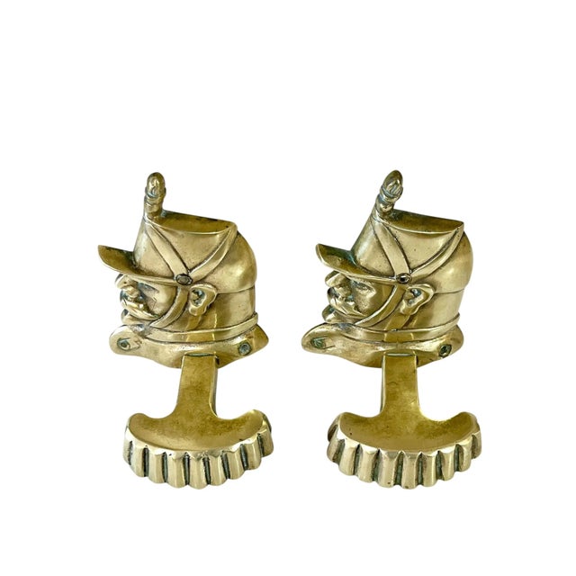 Pair Vintage Brass French Napoleonic Military Hat Coat Hooks For Sale - Image 9 of 10