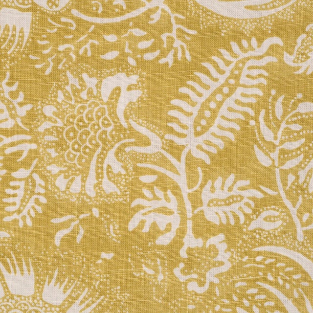 Schumacher SAMPLE - Schumacher Pomegranate Print Fabric In Citron For Sale - Image 4 of 5