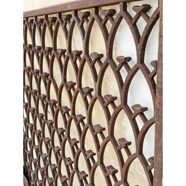 Early 20th Century Antique French Art Nouveau Wrought Iron "Repeating Arch" 55x48 Garden Entry Gate For Sale - Image 5 of 18
