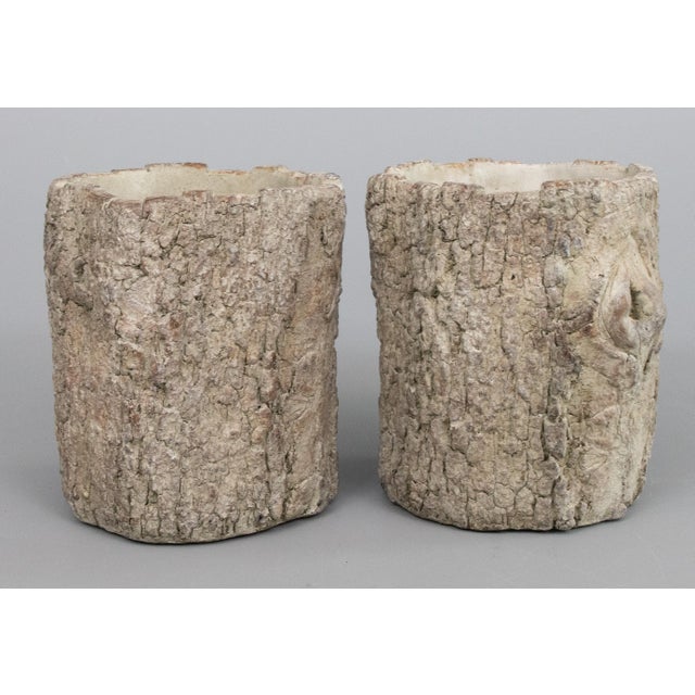 Contemporary Vintage French Faux Bois Planters - A Pair For Sale - Image 3 of 8