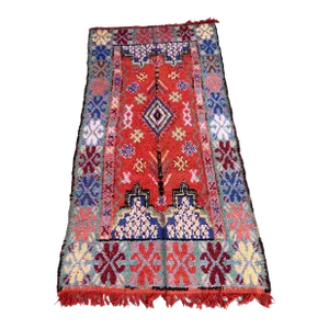 1980s Moroccan Vintage Large Rug - 5'6" X 10'7" Ft
