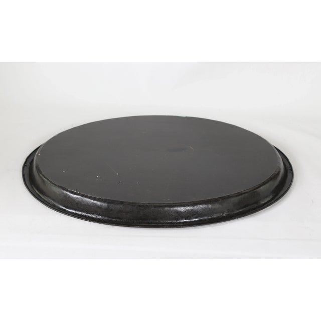 1980s Vintage Red Hand-Painted Floral Decorative Disc/Tray For Sale - Image 5 of 6