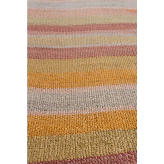 Contemporary Vintage Circa 1940 Orange Turkish Kilim Flatweave Rug 5ft 7in X 8ft 6in For Sale - Image 3 of 13