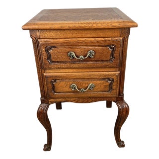 Louis XVI Bedside Table in Oak For Sale