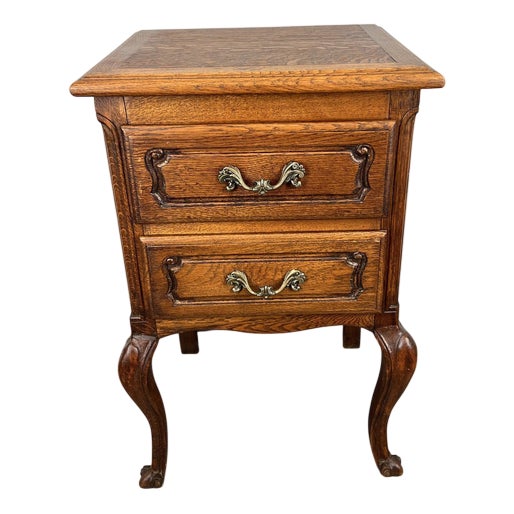 Louis XVI Bedside Table in Oak For Sale