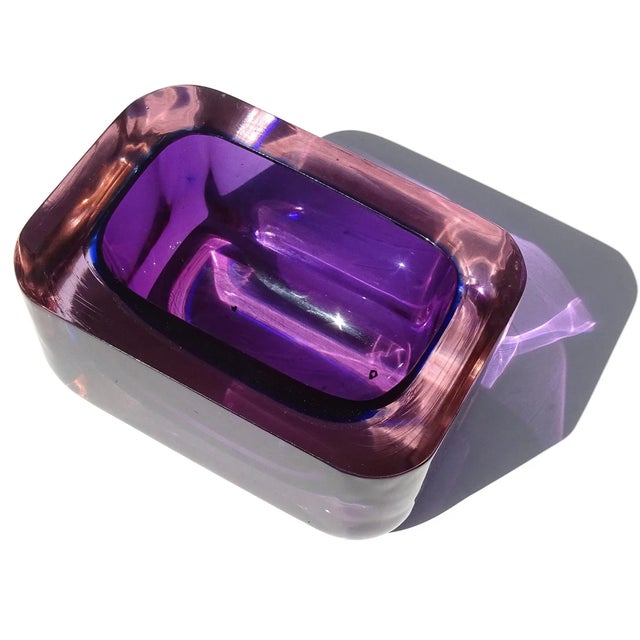 Vintage Murano Seguso Vetri d'Arte Sommerso Purple Blue