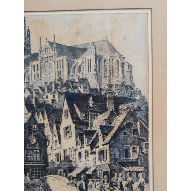 20th Century American Engraving Print of Cathedral in Chartres France by Andrew Karoly For Sale - Image 4 of 10