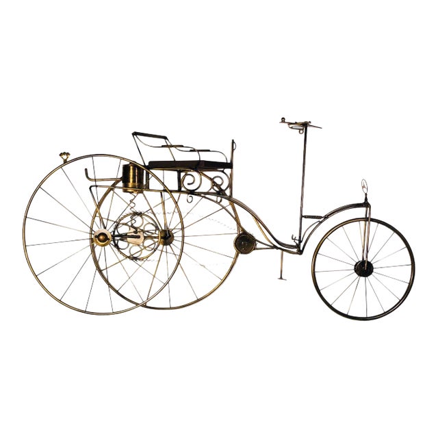1980s Curtis Jeré Mercedes BenzScale Curtis Jere Karl Benz of Mercedes Benz Bicycle Sculpture For Sale