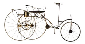 1980s Curtis Jeré Mercedes BenzScale Curtis Jere Karl Benz of Mercedes Benz Bicycle Sculpture
