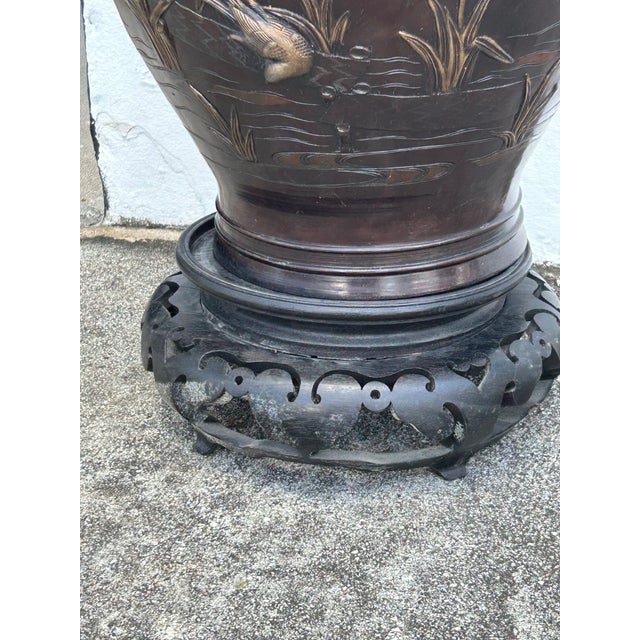 Metal Large Meiji Japanese Vase. For Sale - Image 7 of 7