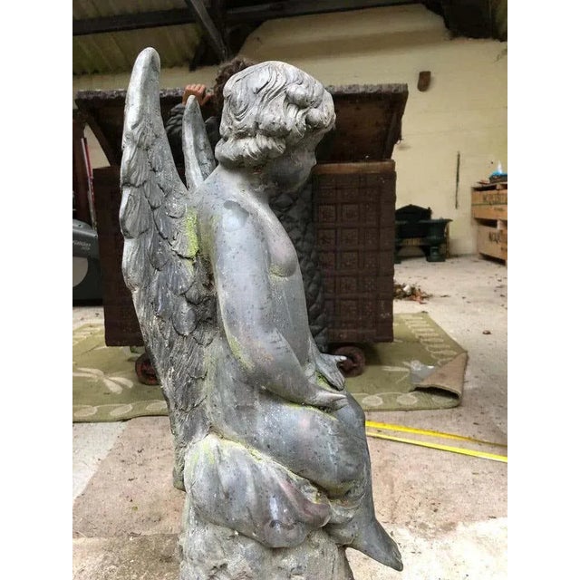 Large 19th Century Bronze Angel For Sale - Image 5 of 8