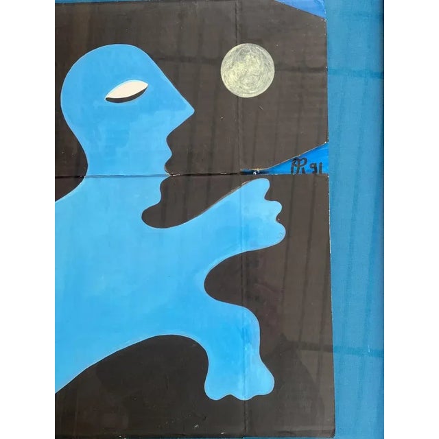 Oil painting on cardboard produced in 1991, signed AR91. Sold with or without its period frame in excellent condition....