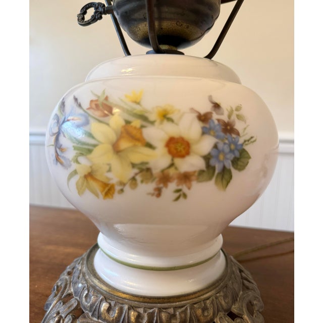 Mid 20th Century Vintage Victorian GWTW Hurricane Table Lamp For Sale - Image 5 of 12