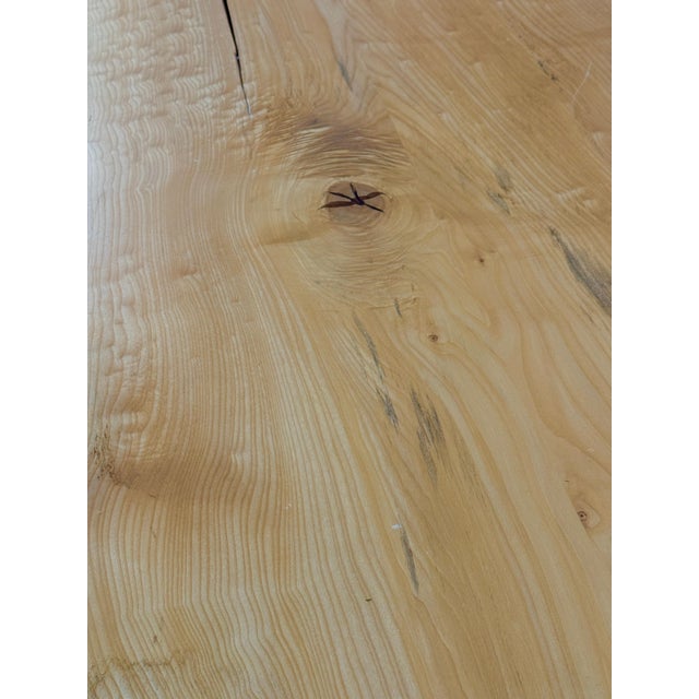 Beautiful English Elm Live Edge Dining Table with Butterflies For Sale - Image 13 of 17