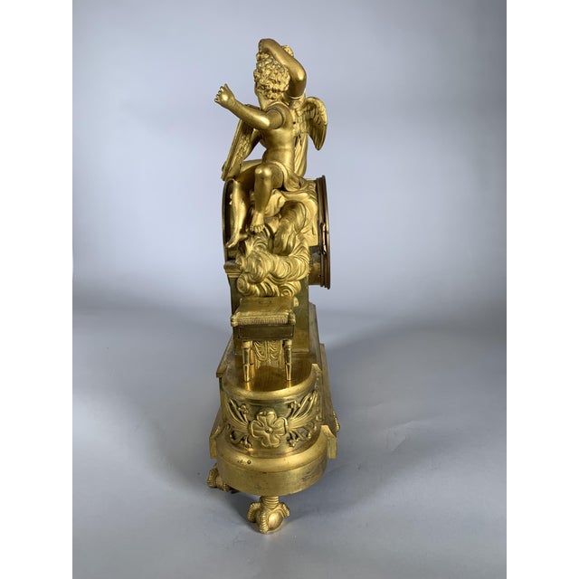 Early 19th Century Empire Clock in Gilt Bronze, 1810 For Sale - Image 5 of 12