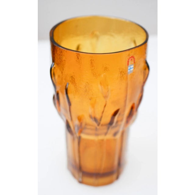 Glass Finnish Art Glass Vase by Kaj Blomqvist for Humppila For Sale - Image 7 of 14