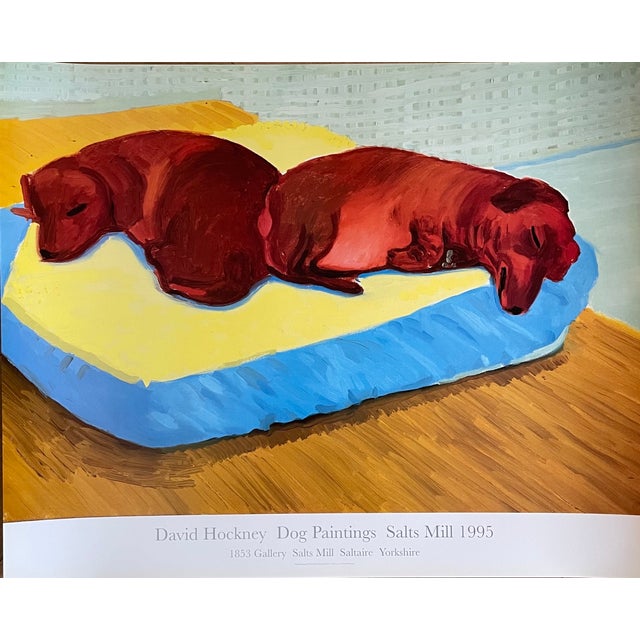 Contemporary David Hockney, Dog Paintings 38 Salts Mill 1995. 1853 Gallery Salts Mill Saltaire Yorkshire, Copyright David Hockney, Printed in Uk For Sale - Image 3 of 11