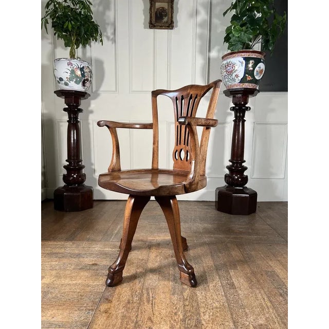 Antique Desk Chair from Howard & Sons, 1890s For Sale - Image 4 of 9