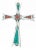 Vintage Southwestern Silver, Turquoise, and Coral Pendant Cross for a Necklace For Sale - Image 4 of 12