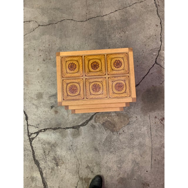 Danish Modern Teak Tile Top Nesting Tables by Willy Ryomgard Mobelfabriken For Sale - Image 12 of 12