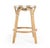 Spritely Home Accent Furniture Tobias 24 in. Seat Height Round Rattan Backless Counter Stool, Tan/White Stripe/ Natural Rattan Frame For Sale - Image 4 of 8