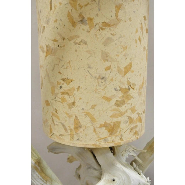 Mid 20th Century Vintage Mid Century Modern White Driftwood Kidney Glass Side Table Floor Lamp For Sale - Image 5 of 12