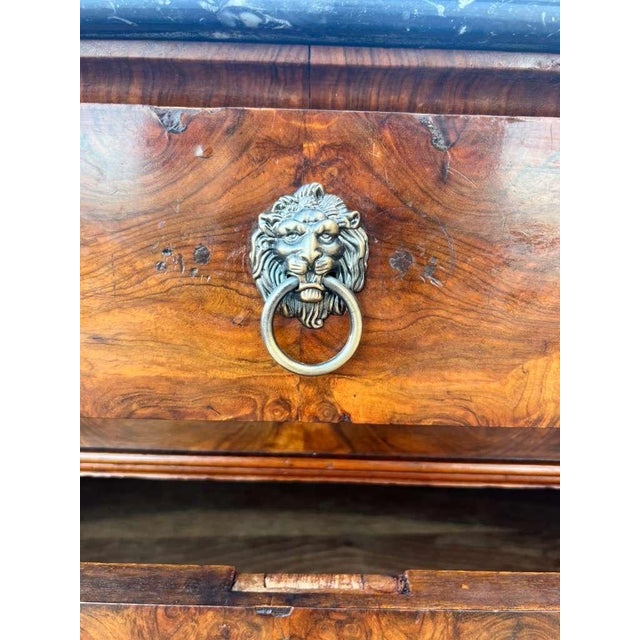 19th Century French Louis Philippe Burl Walnut Marble Top Chest of Drawer / Commodes For Sale - Image 9 of 12