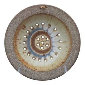 Nw Studio Art Pottery Stoneware Colander Strainer Bowl Signed Wally Schwab