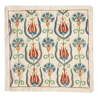 20"x19" Embroidered All Silk Cushion Cover. Handmade Pillowcase. Modern Sham For Sale