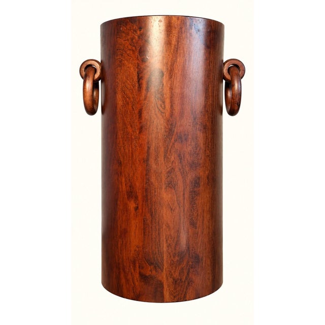 Mid-Century Brutalist Walnut Umbrella Stand, 1960s For Sale - Image 6 of 8