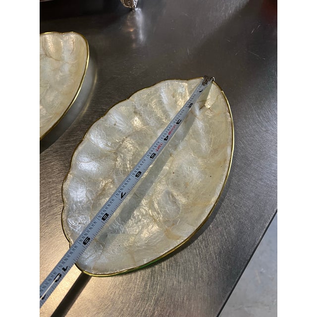 1970s Mother of Pearl Pair of Shell Design Plates For Sale - Image 9 of 9