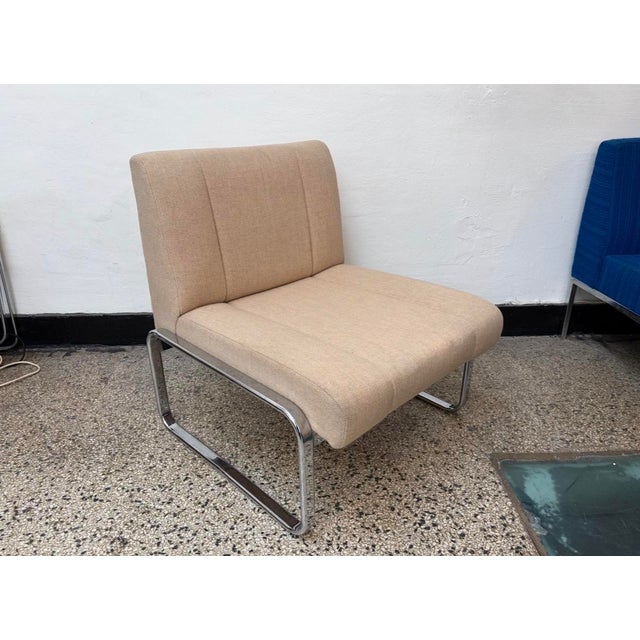 Silver Mid-Century Chrome Cantilever Lounge Chair, 1970s For Sale - Image 8 of 8