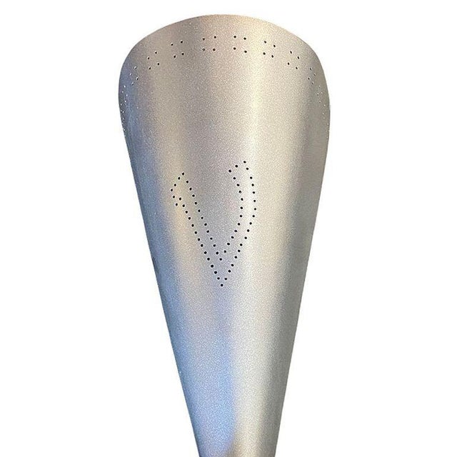 1950s Mid-Century Googie Modern Brushed Aluminum Torchiere Wall Sconce, 4 Available For Sale - Image 5 of 6