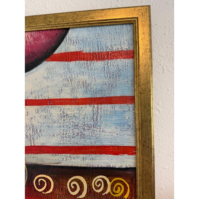 Alena Kalen Modern Geometric Original Abstract Oil Painting "Inner Smile” Coa For Sale - Image 13 of 13