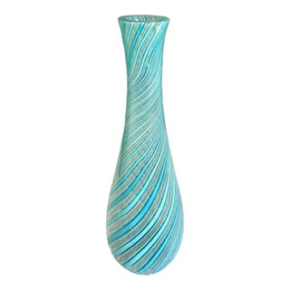 Mid-20th Century Murano Filigree Glass Vase For Sale