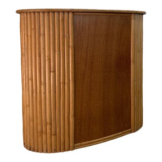 1960s Curved Retro Rattan Bar For Sale