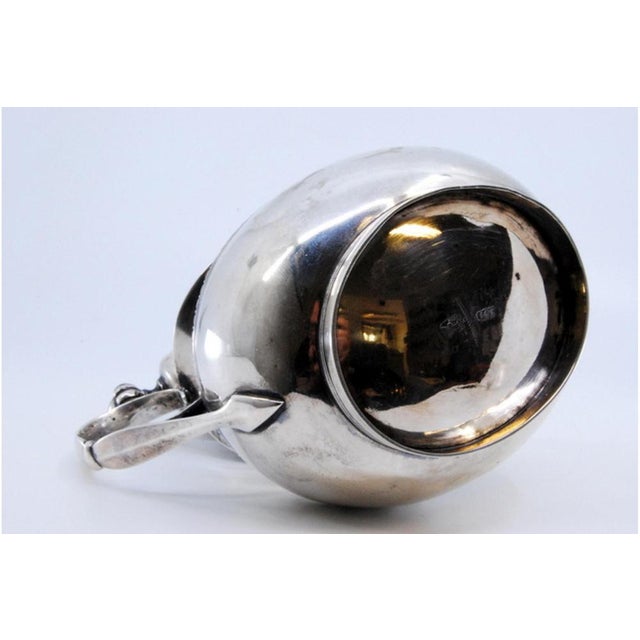 Silver Milk Jug with Pearly Trim and Knob Lid For Sale - Image 9 of 10