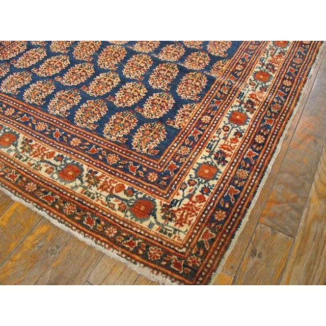 Late 19th Century Beauteous Navy Background Color With Paisley Pattern Antique Persian Tabriz Rug For Sale - Image 5 of 5