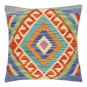 Rustic Turkish Kathline Hand Woven Kilim Throw Pillow