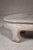 Teak Wood Vintage Whitewash Low Coffee table with Oval Top and Carved Legs For Sale - Image 11 of 12