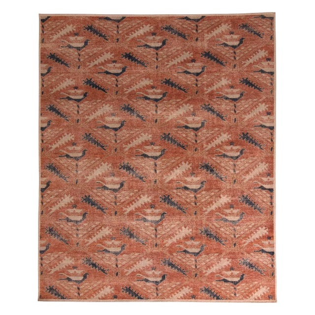Rug & Kilim’s Distressed Ave Rug in Rust and Navy, 6x9 For Sale In New York - Image 6 of 6
