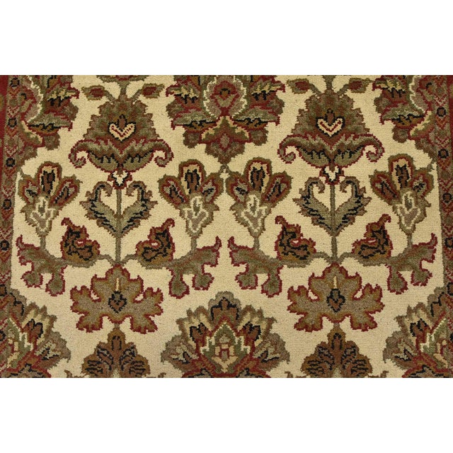 Agra Runner 4’2” X 12′ Ivory Wool Traditional Hand-Knotted Oriental Rug For Sale - Image 9 of 13