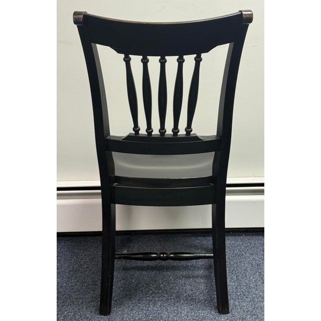 Farmhouse Farmhouse Style Black Painted Dining Chairs - Set of 6 For Sale - Image 3 of 11