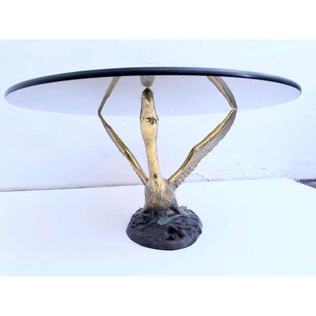 Hollywood Regency Swan Metal Coffee Table, 1960s For Sale - Image 4 of 16