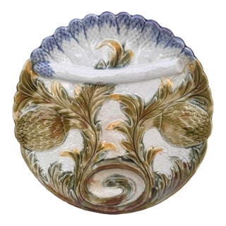 French Majolica Asparagus Plate Orchies, Circa 1890 For Sale