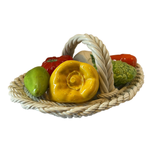 Vintage Porcelain Vegetable Basket