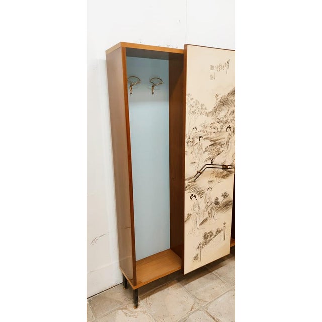 Beige Vintage Wooden Wardrobe with Light For Sale - Image 8 of 18
