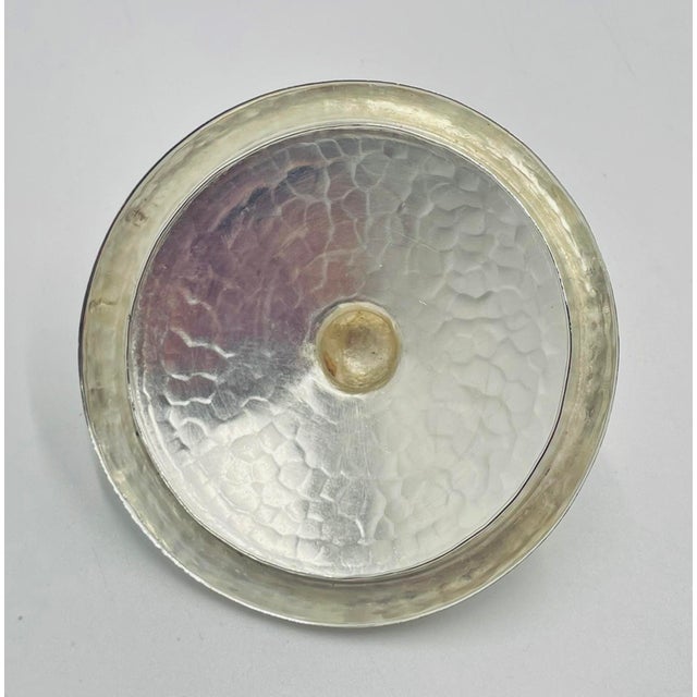 1960s Los Castillo Taxco Malachite Inlay Covered Bowl Mexican Silversmithing For Sale - Image 17 of 18