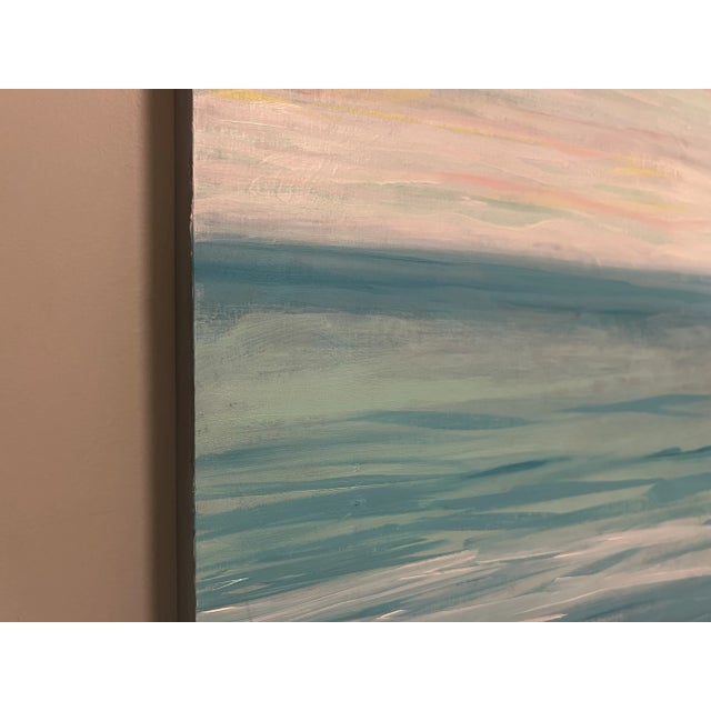 “Lost in the Caribbean,” Abstract Seascape on Birch Panel, Signed, Dated For Sale - Image 4 of 5