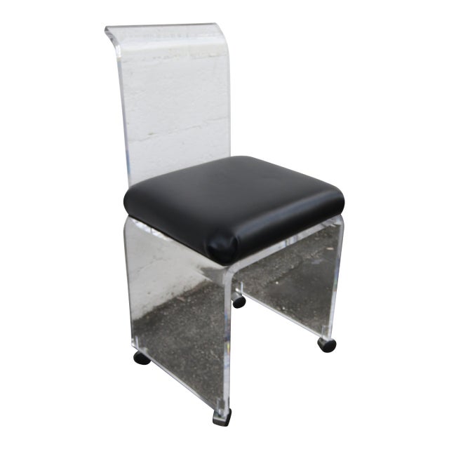 Hollywood Regency Vintage Lucite Vanity Chair 6252 For Sale